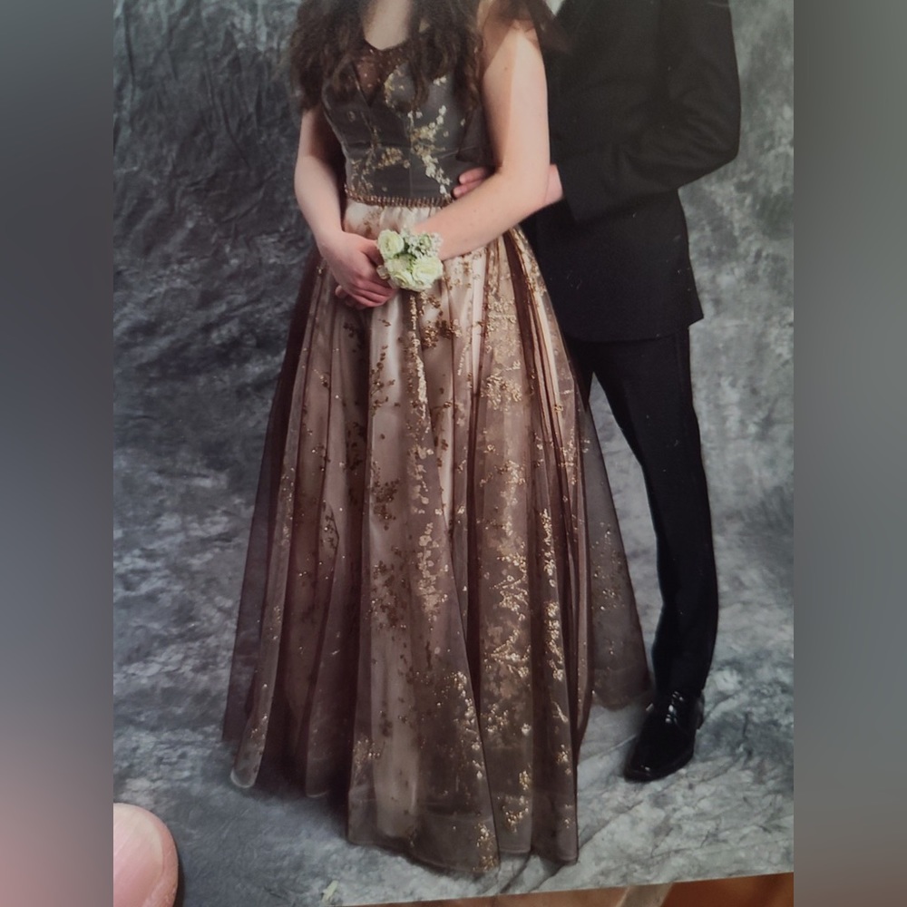 Stunning brown formal gown